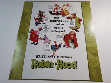 Robin Hood Movie Poster Disney Poster Art 11x12.25 Lithograph Little ...