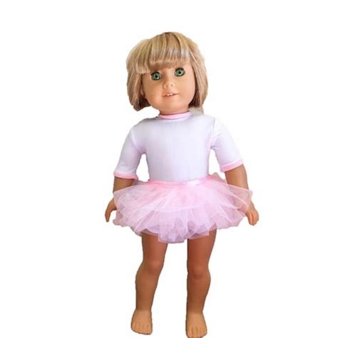 Dress Rite 18 Inch Doll Clothing White Dance Leotard With Pink Skirt 1