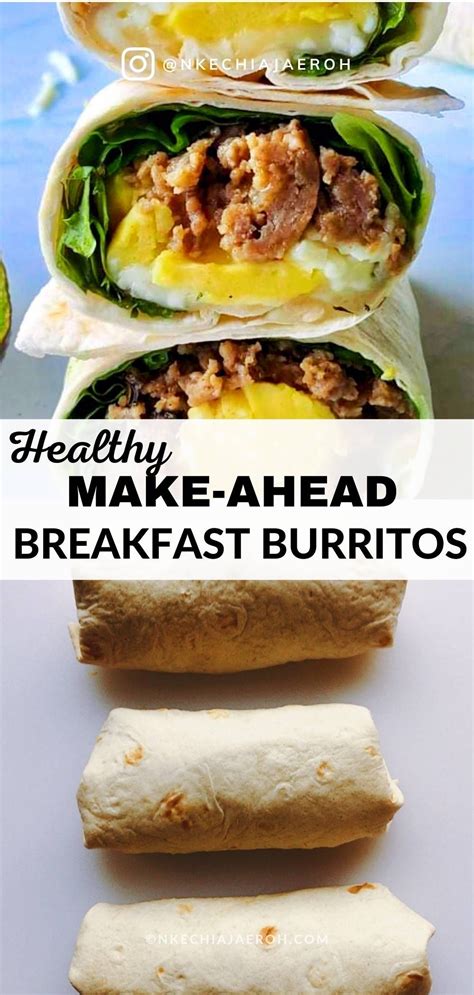 Healthy Freezer Breakfast Burritos Easy Tasty Recipe Healthy