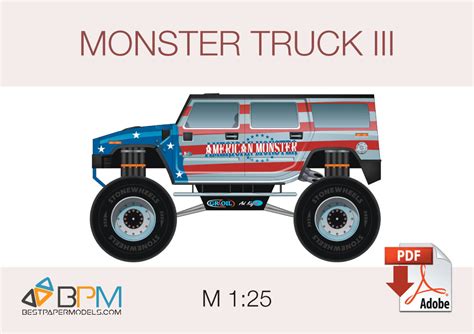 Monster Truck Iii Papercraft Vehicle Lobsters Papercrafts