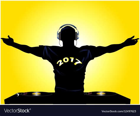 Dj Silhouette With 2017 T Shirt Royalty Free Vector Image