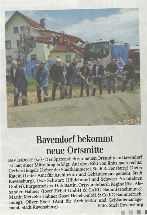 News Spatenstich für neue Ortsmitte Bavendorf Quelle Schwäbische