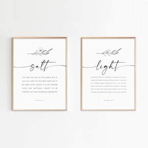 Salt And Light Matthew 5 13 16 Bible Verse Wall Ar T Printable