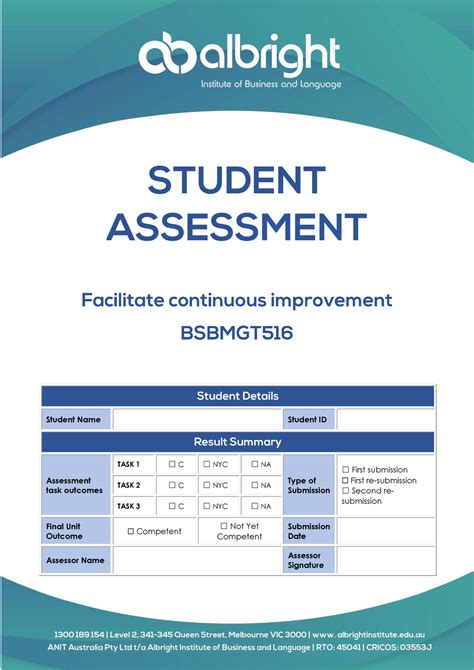 Bsbmgt Assessment Assessment Booklet Student Name Student