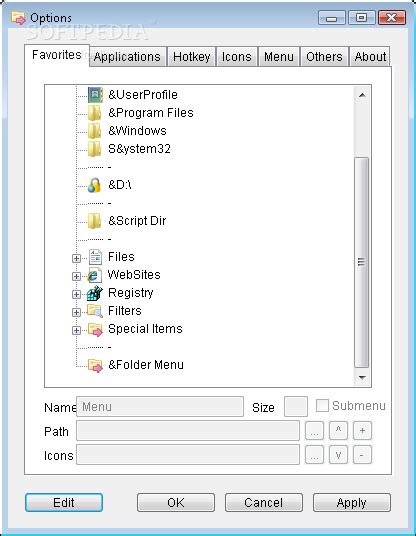 folder menu  softpedia