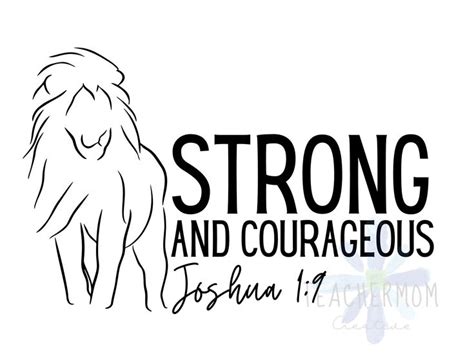 Strong And Courageous Scripture SVG Digital Designs Joshua 1 9 Bible