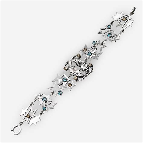 Brazalete Lunar De Plata Con Piedras Semipreciosas Zanfeld