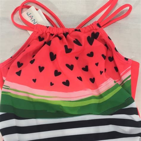 Jantzen Swim Jantzen Watermelon Striped Swimsuit Upf 5 Nwt Poshmark