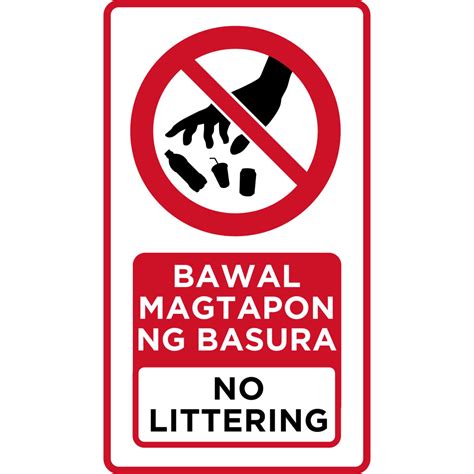 BAWAL UMIHI MAGTAPON NG BASURA Laminated Signage A4 Size High Quality