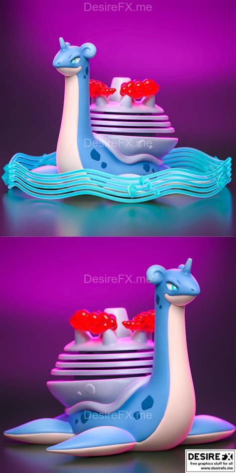 Desire FX 3d Models Gigantamax Lapras Pokemon 3D Print Model STL