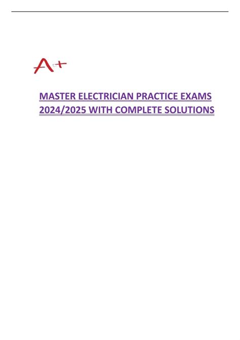 Master Electrician Practice Exams With Complete Solutions