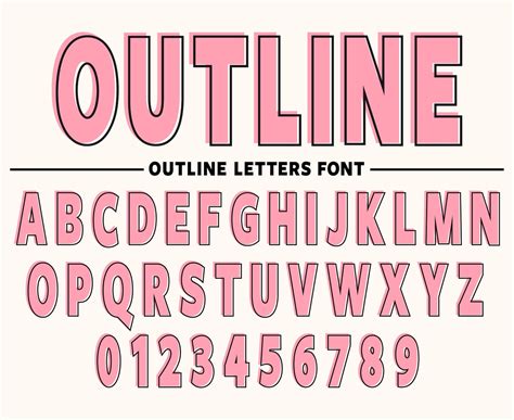 Outline Font Outline Letters Hollow Font Bold Outline Font Block ...