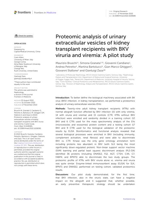 Pdf Proteomic Analysis Of Urinary Extracellular Vesicles Of Kidney