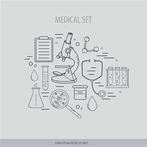 Medical Science Chemistry Hand Drawn Design Stock Illustration