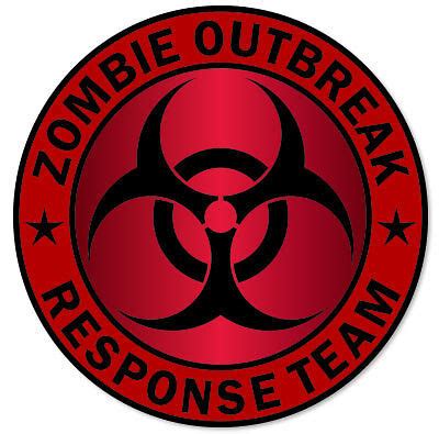 Zombie Outbreak Response Team Red Bloody Vinyl Car Phone Sticker Small