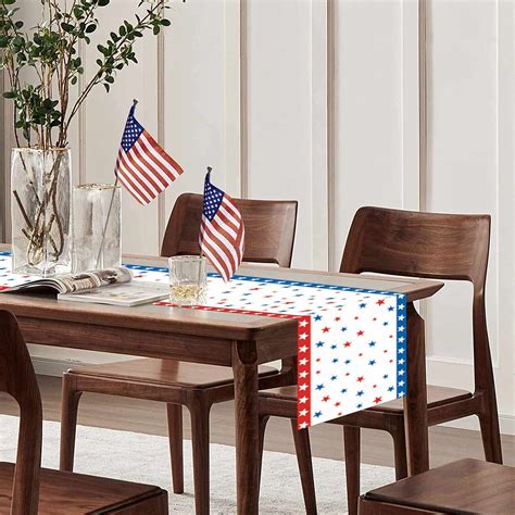 Hanzidakd Decorative Table Banner Independence Day Table Runner Holiday