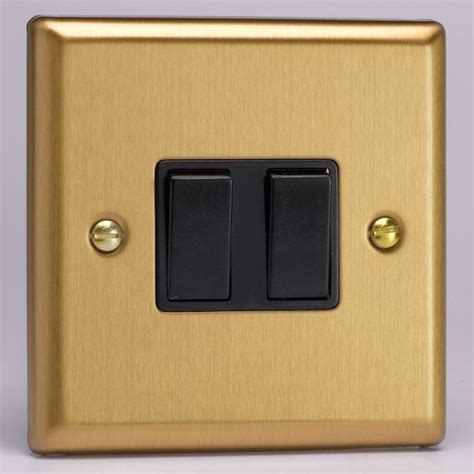 Varilight Classic Brushed Brass Gang A Intermediate Switch And A