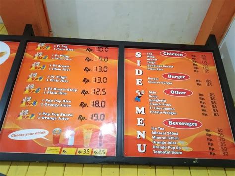 Menu At POPEYE CHICKEN EXPRESS WONOSOBO Restaurant Wonosobo