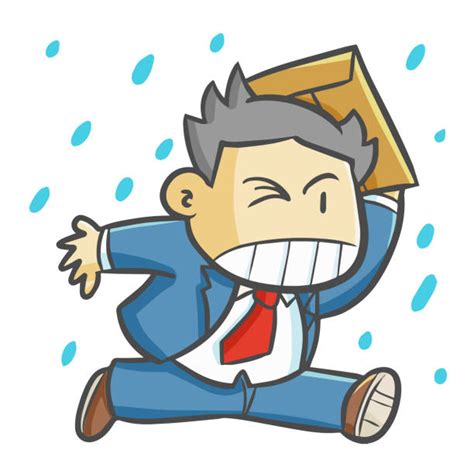 Royalty Free Running In The Rain Clip Art Vector Images