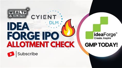 Ideaforge And Cyient Dlm Ipo Check Allotment Status And Gmp Today Youtube