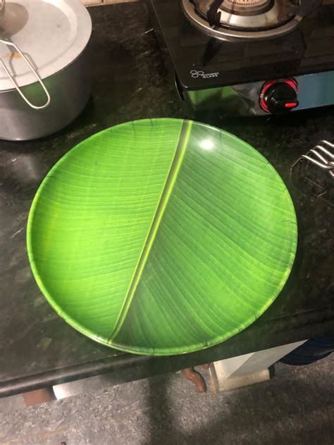 Buy VRCT Round Banana Leaf Printed Melamine Dinner Plates Dishwasher