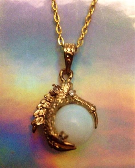 Golden Dragon Claw Opalite Necklace By Shopsasayaku On Etsy