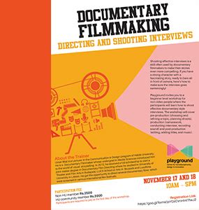 Documentary Filmmaking - Directing and Shooting Interviews - Playground