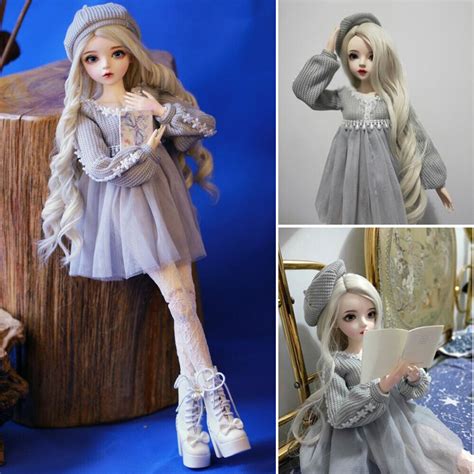 1 3 Ball Jointed Doll 60cm BJD Puppe Veränderbare Augen Perücken