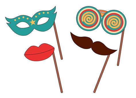 Retro Party Photo Booth Props 21640437 Vector Art At Vecteezy