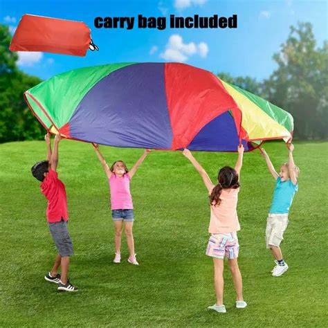 Kids Play Parachute Of 295feet9meters With 40 Handles Big Rainbow