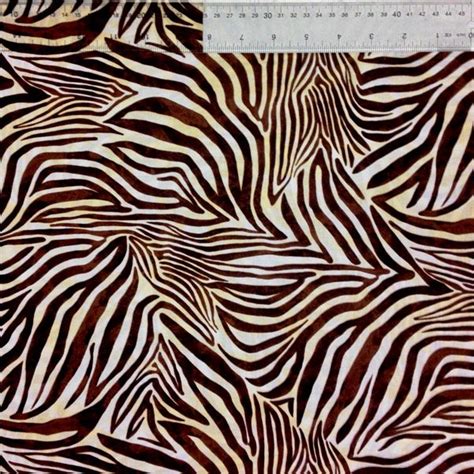 Safari Zebra Fur Pattern Zebra Skin Cotton Fabric Safari Animal