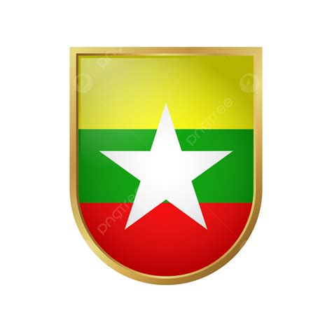 Myanmar Flag Clipart Hd Png Myanmar Flag Vector With Golden Frame