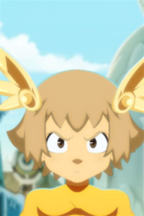 An Animated Image Of A Girl With Big Eyes And Wings On Her Head