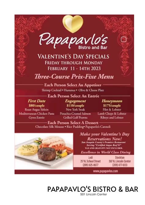 Valentine’s Day Restaurant Specials – Lincoln Center Shops