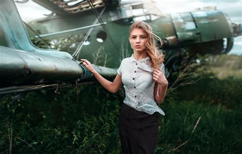 Wallpaper Look Girl Hair The Plane Anastasia Max Kuzin For Mobile