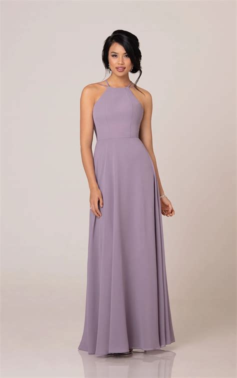 Simple Bridesmaid Dress With High Halter Neckline Sorella Vita