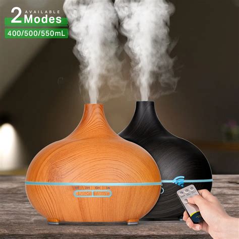 550 500 400 Aromatherapy Essential Oil Diffuser Wood Grain Remote