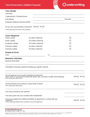 Fillable Online Liability Proposal Form Fax Email Print Pdffiller