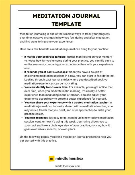 Free Meditation Journal Template (+ Examples) To Make Journaling Easier