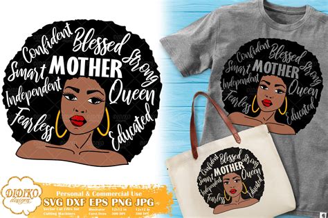 Black Woman With Words Svg Mothers Day Svg Didiko Designs