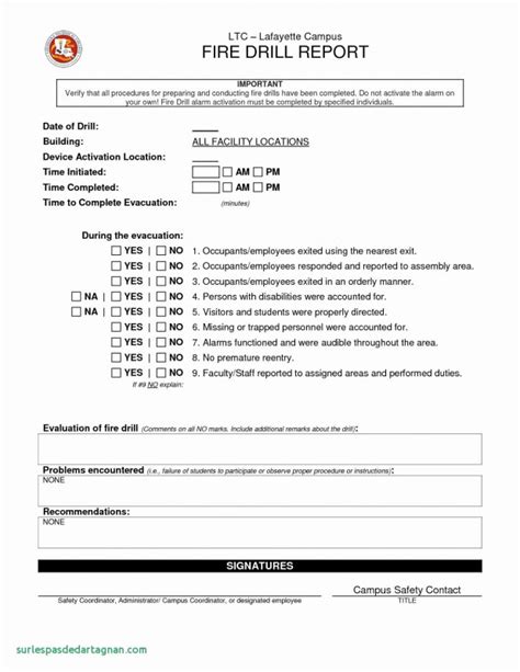 Fire Evacuation Drill Report Template New Emergency Mock Drill Report