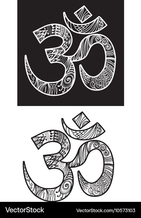 Hand Drawn Om Symbol Royalty Free Vector Image