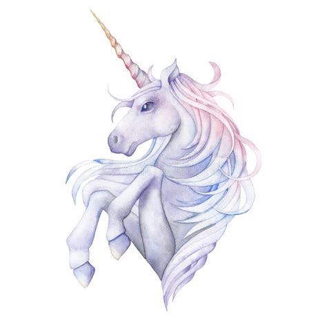 Unicornio Lindo De La Acuarela Stock de ilustración Ilustración de