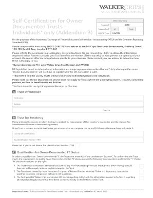Fillable Online Trusts Individual Owners Walker Crips Fax Email Print