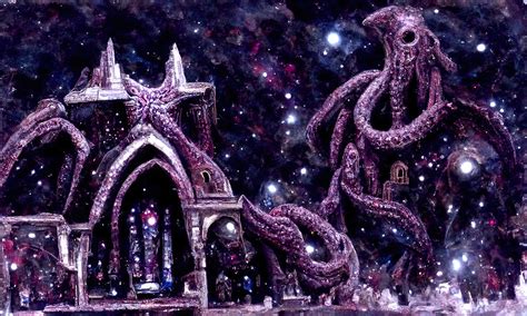 The Church Of Cosmic Horror 02 Painting By Am Fineartprints Fine Art