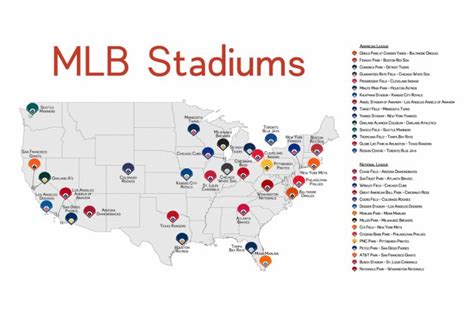 Stadium Map Stadium Checklist Baseball Stadiums Map Mlb | Ballpark with Printable Map Of Mlb ...