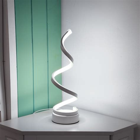 Lampe Poser Moderne Led Spirale Lampe De Table Incurv Bureau Lampe