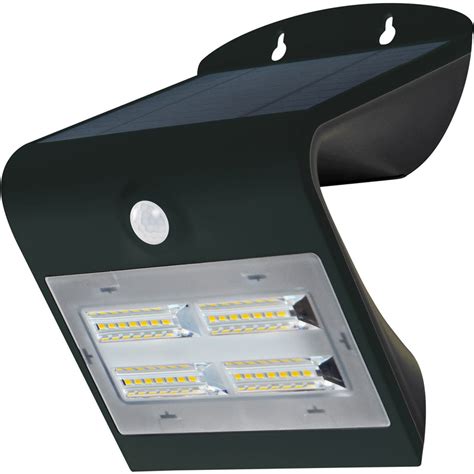 Luceco SOLAR Guardian 3.2W PIR Wall Light IP44 Black 400lm | Toolstation