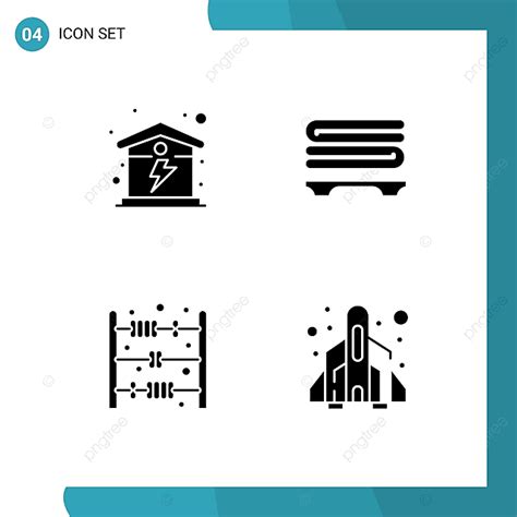 Set Of Commercial Solid Glyphs Pack For Electric Rocket Commercial