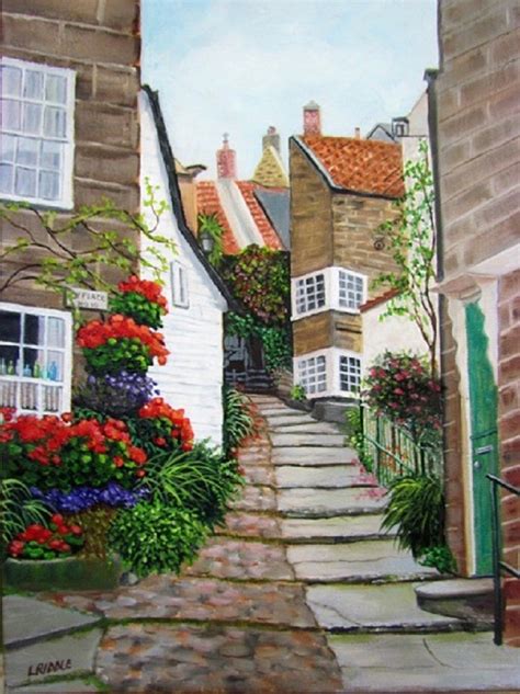 European 11x14 Oil Original Flowered Path Village Painting - Etsy ...